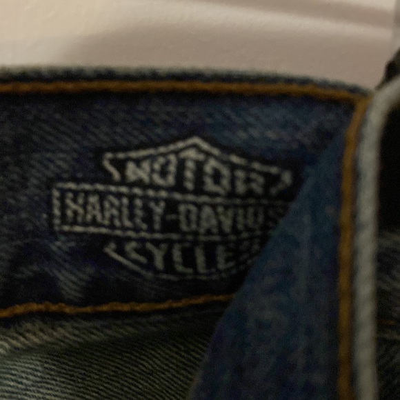 Harley Davidson Motorcycle Jeans Medium Blue Wash Size 36 X 34 - Picture 8 of 12